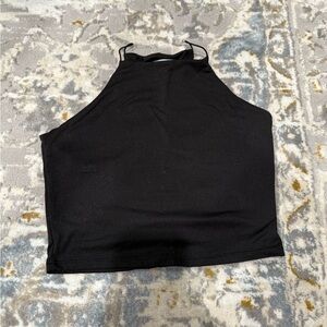 gaze Black High-Neck Cropped Cami